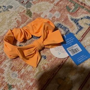 Ruffle Butts Orange Bow Scrunch Headband
